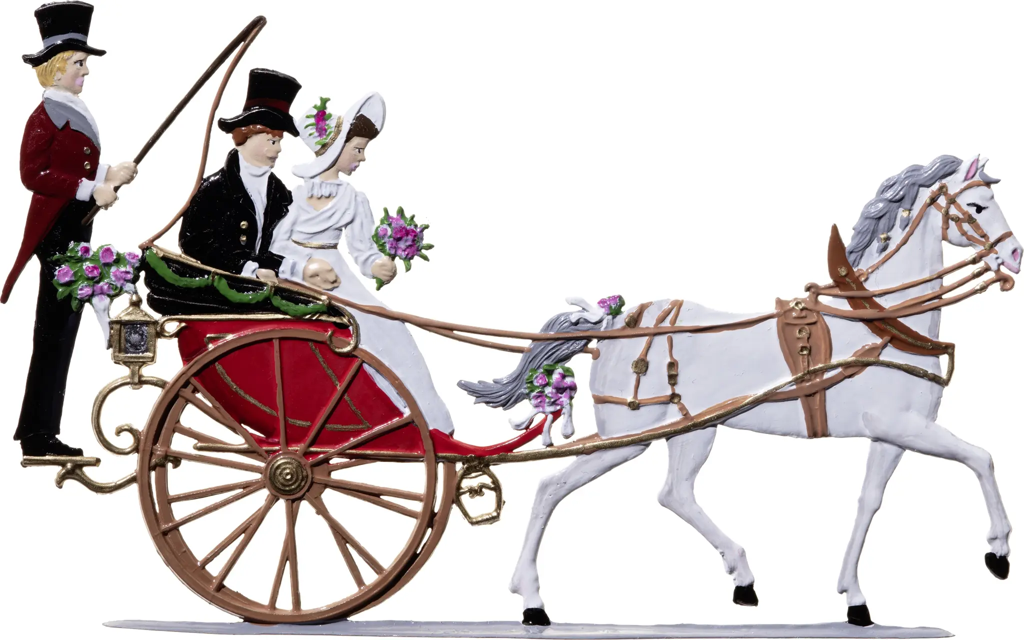Kutsche mit Brautpaar weiss